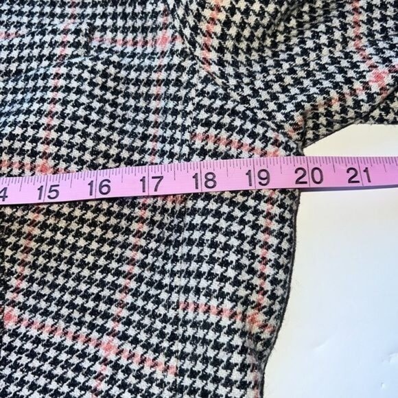 LL Bean Blazer Bellandi Black Houndstooth Print Lined Italian Wool Womens Sz M - Picture 10 of 12